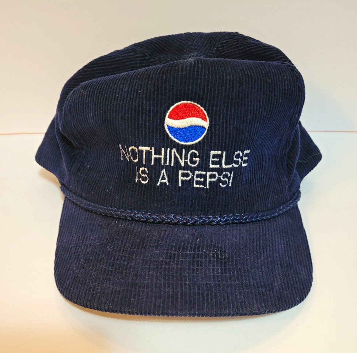 Pepsi Blue Corduroy Snapback Hat Cap, Soda-Themed \