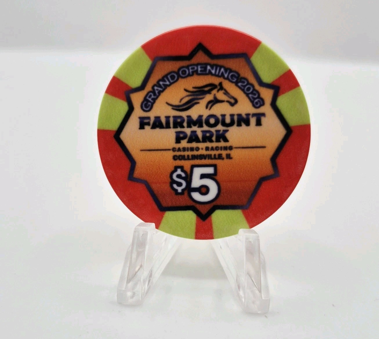 Fairmount Park Casino & Racing Collinsville Il 2026 'Grand Opening' $5 Chip