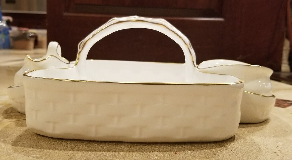 Tiffany Hammersley Bone China Handled Strawberry Basket 