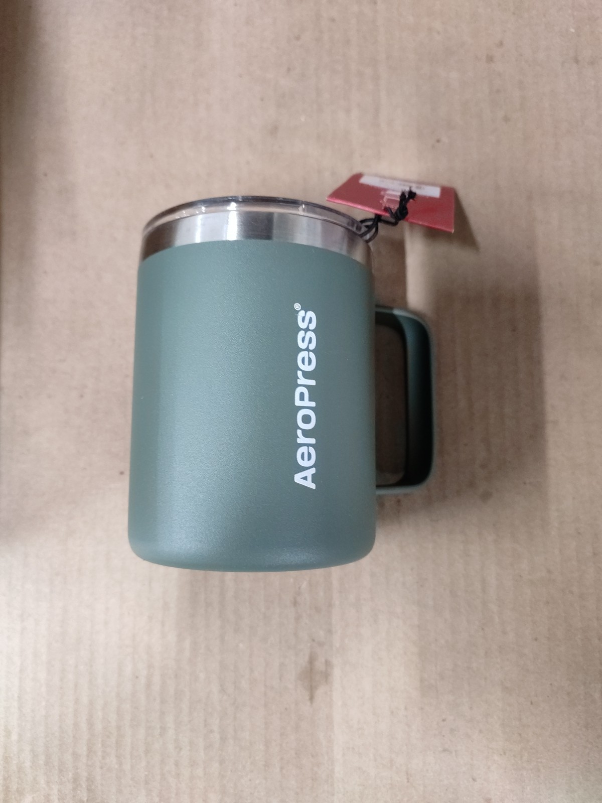 AeroPress Travel Coffee Mug with Handle, Double-Wall Vacuum Insulated Stainle...