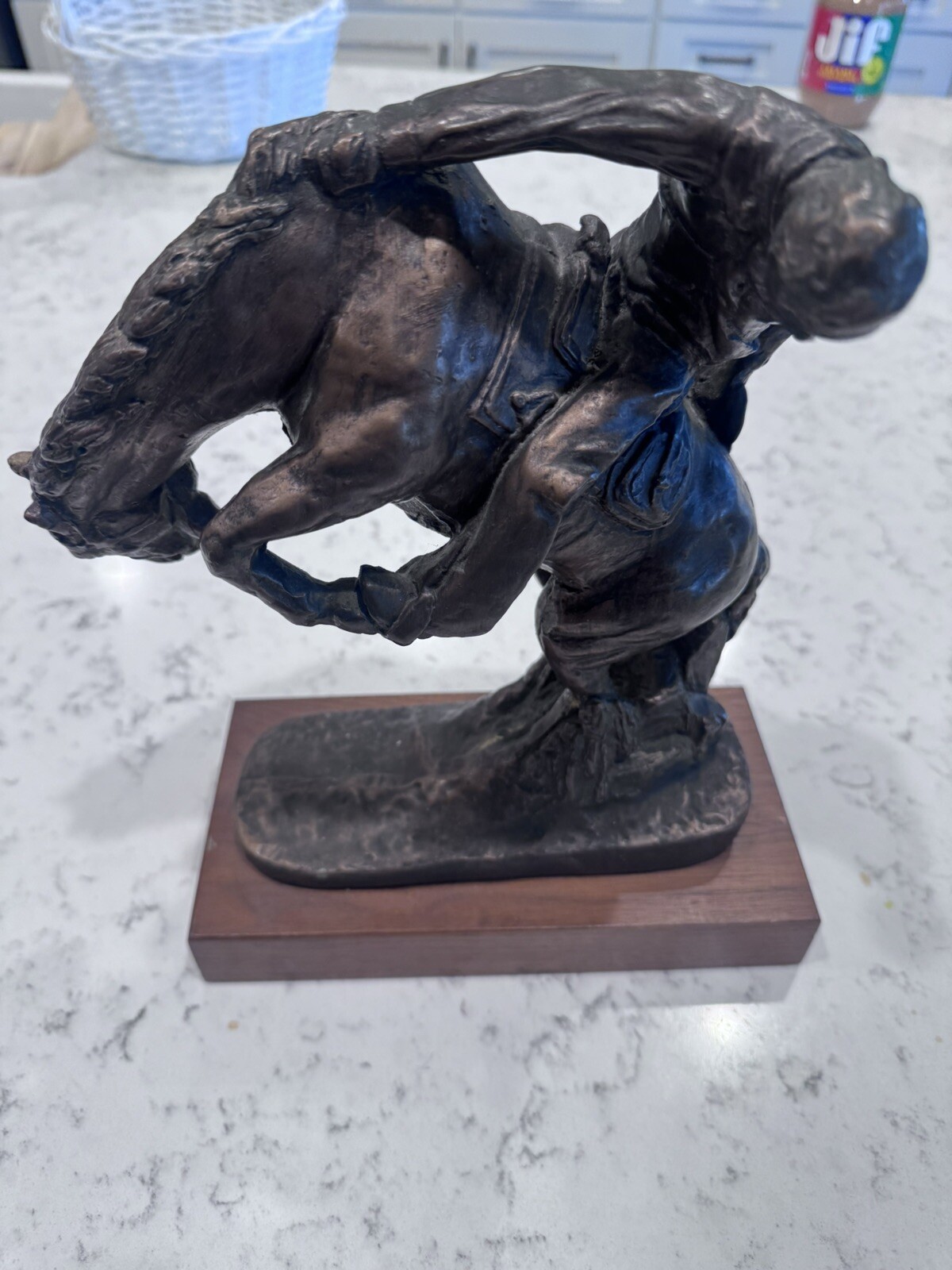 1972 Austin Productions Inc After Frederic Remington Bucking Horse Statue 12”