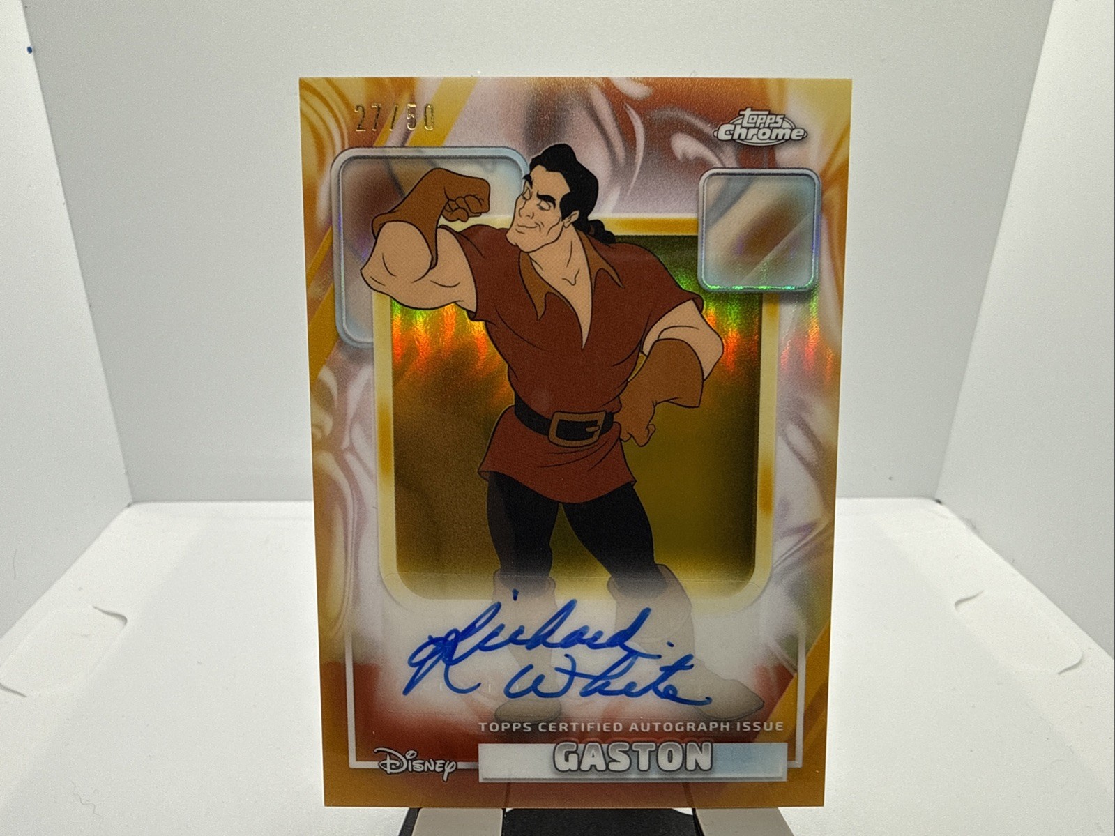 2026 Topps Disney Chrome Gaston Richard White Autograph #AA-RW 08/50
