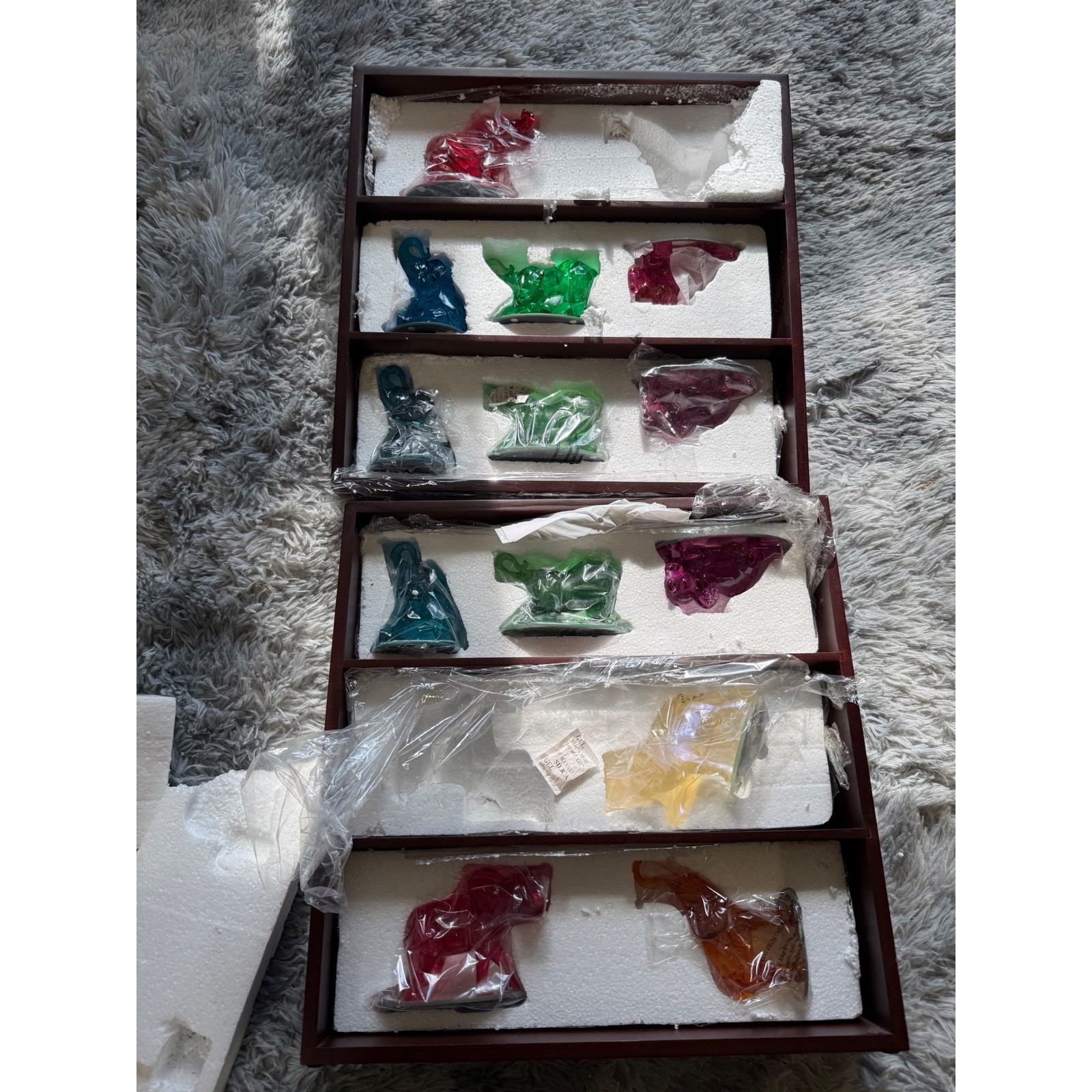 Hamilton Collection Rarest Gem 12 Elephants of the World 12 Piece Set W/ Display