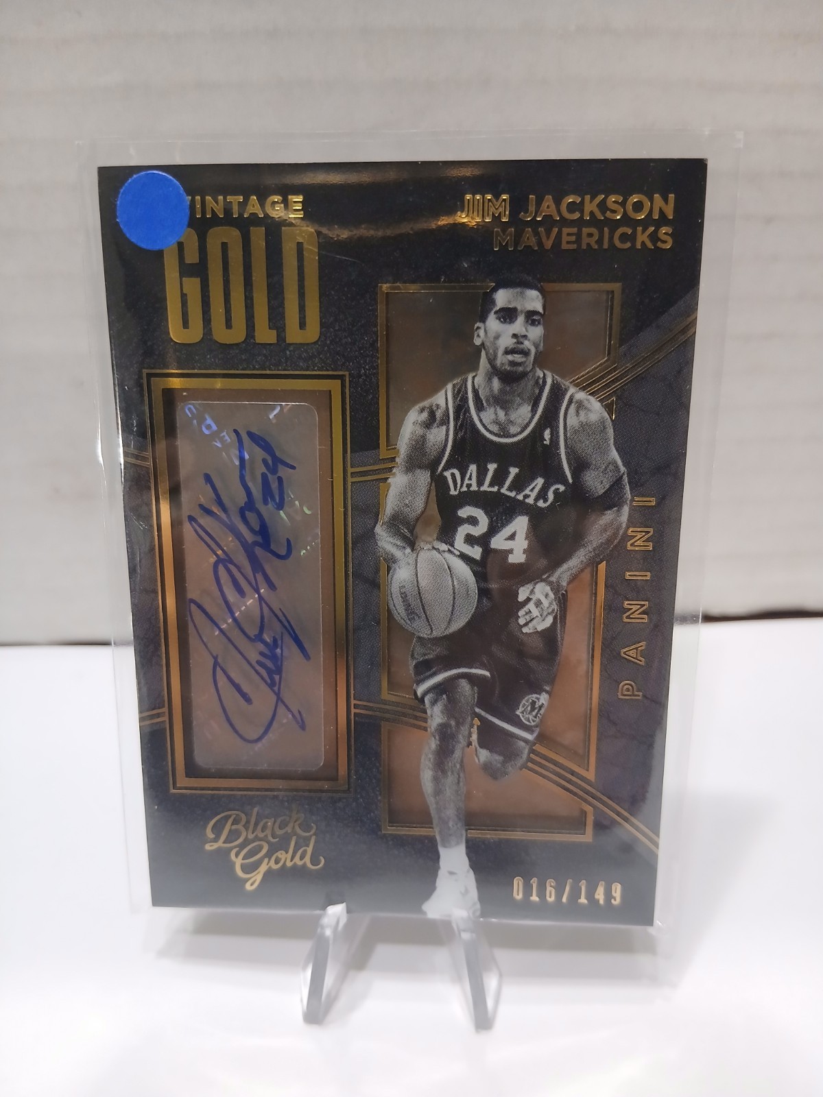 2015-2016 PANINI BLACK GOLD Jim Jackson VINTAGE GOLD AUTO #34 /149 Mavs