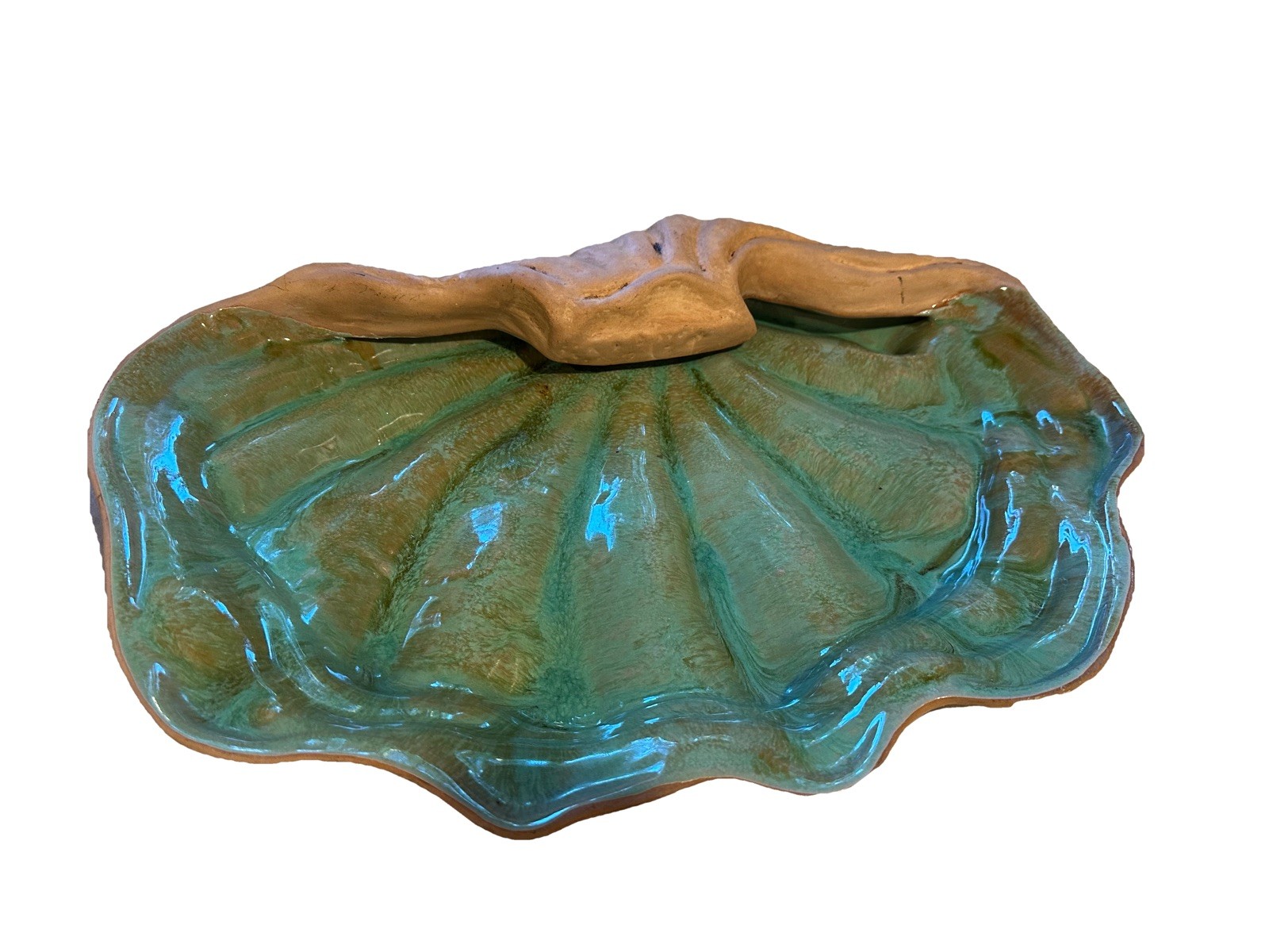 Flora Eckert Hammat Mid-Century Ceramic Seashell Sculpted Vintage Bowl
