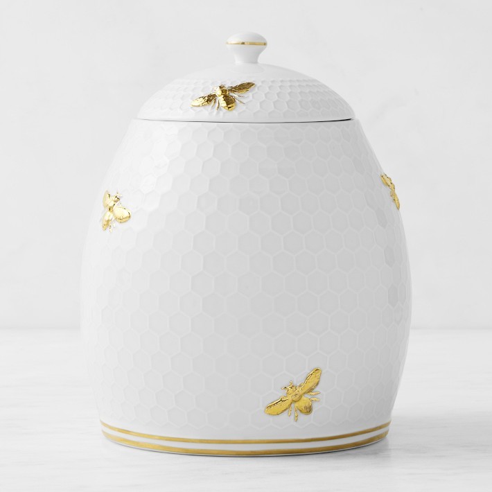 Honeycomb Porcelain Cookie Jar-williamssonoma|40791