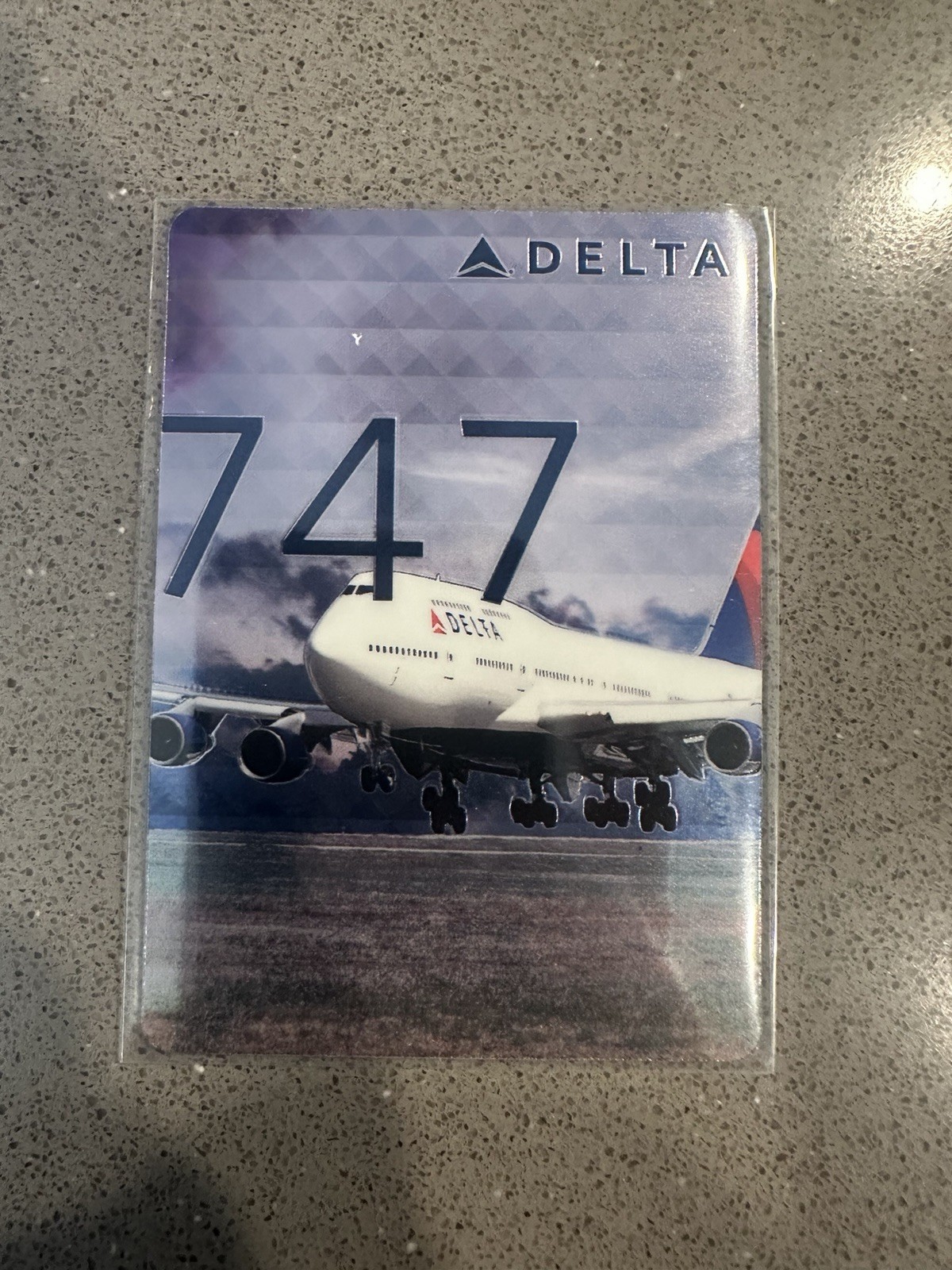 Delta Airlines 2016 Aircraft Trading Card #42 Boeing 747 RARE