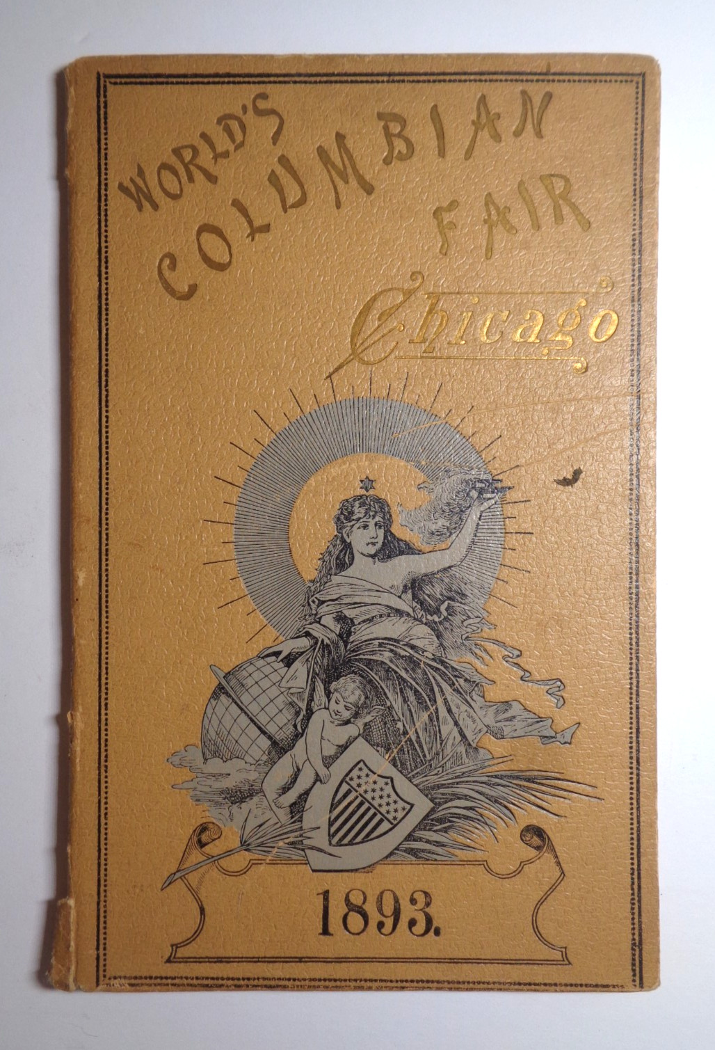1893 WORLD'S COLUMBIAN FAIR, CHICAGO, SOUVENIR PHOTO ALBUM w/FOLD-OUT PHOTOS