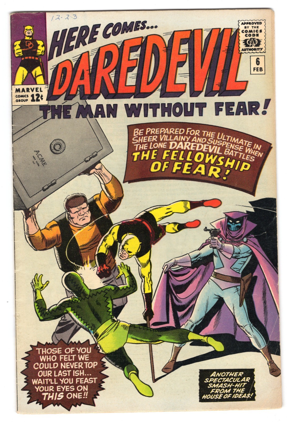 Daredevil 6 1965 Marvel Comics VG+ 4.5 1st App Mister Fear Ox Karen Page