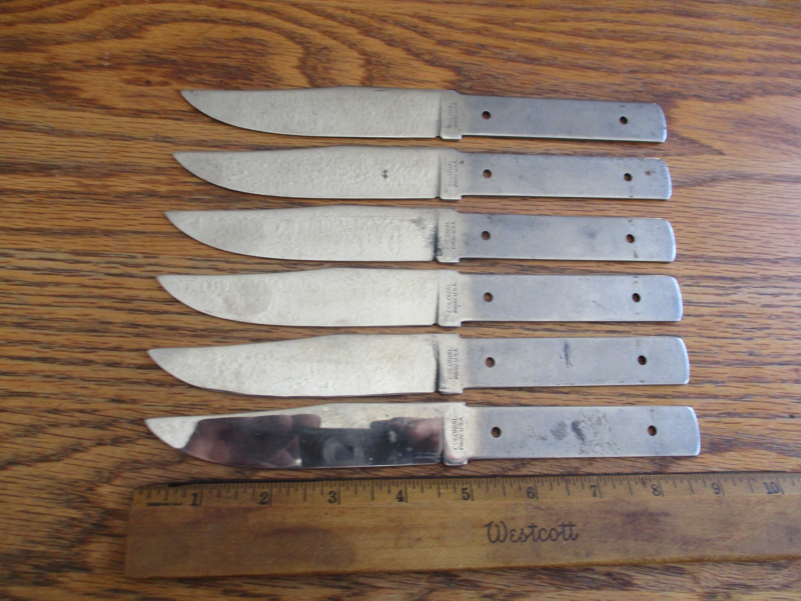 6 Carbon Steel Knife Blade Blank Blank's NOS Colonial Knife USA