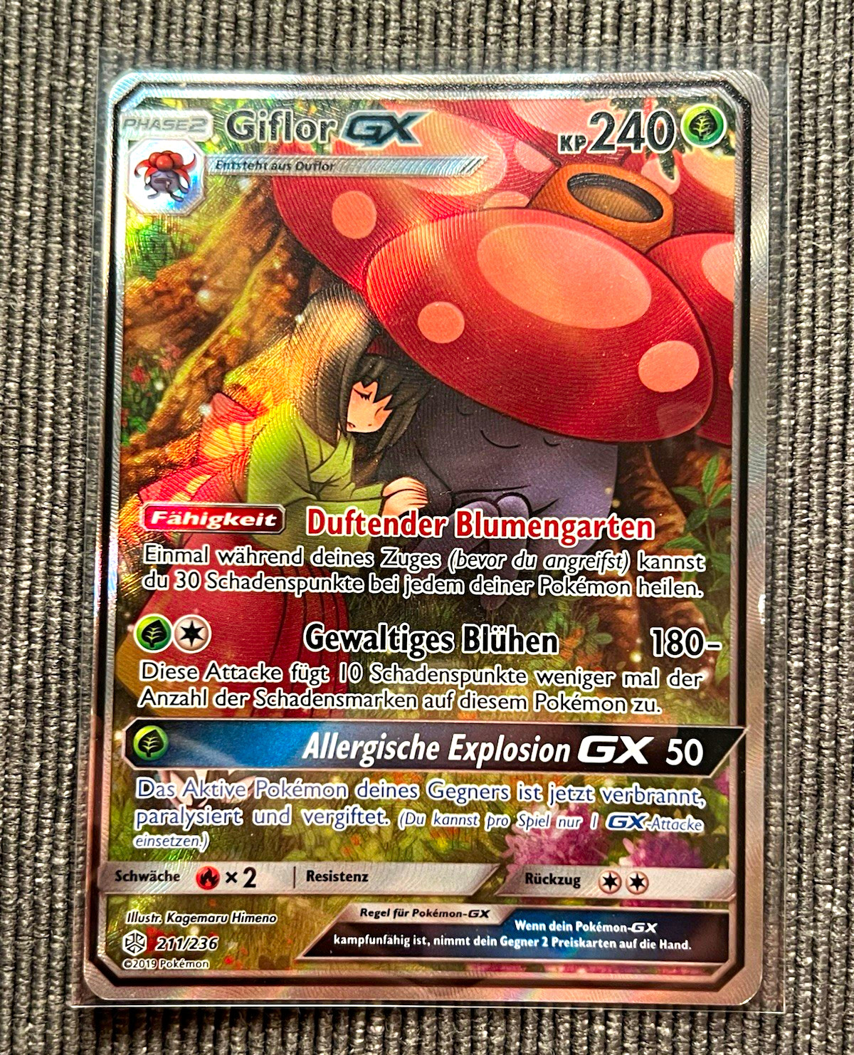 The Pokemon Company Pokemon TCG Giflor GX 211/236 German Holo Secret Rare 2019