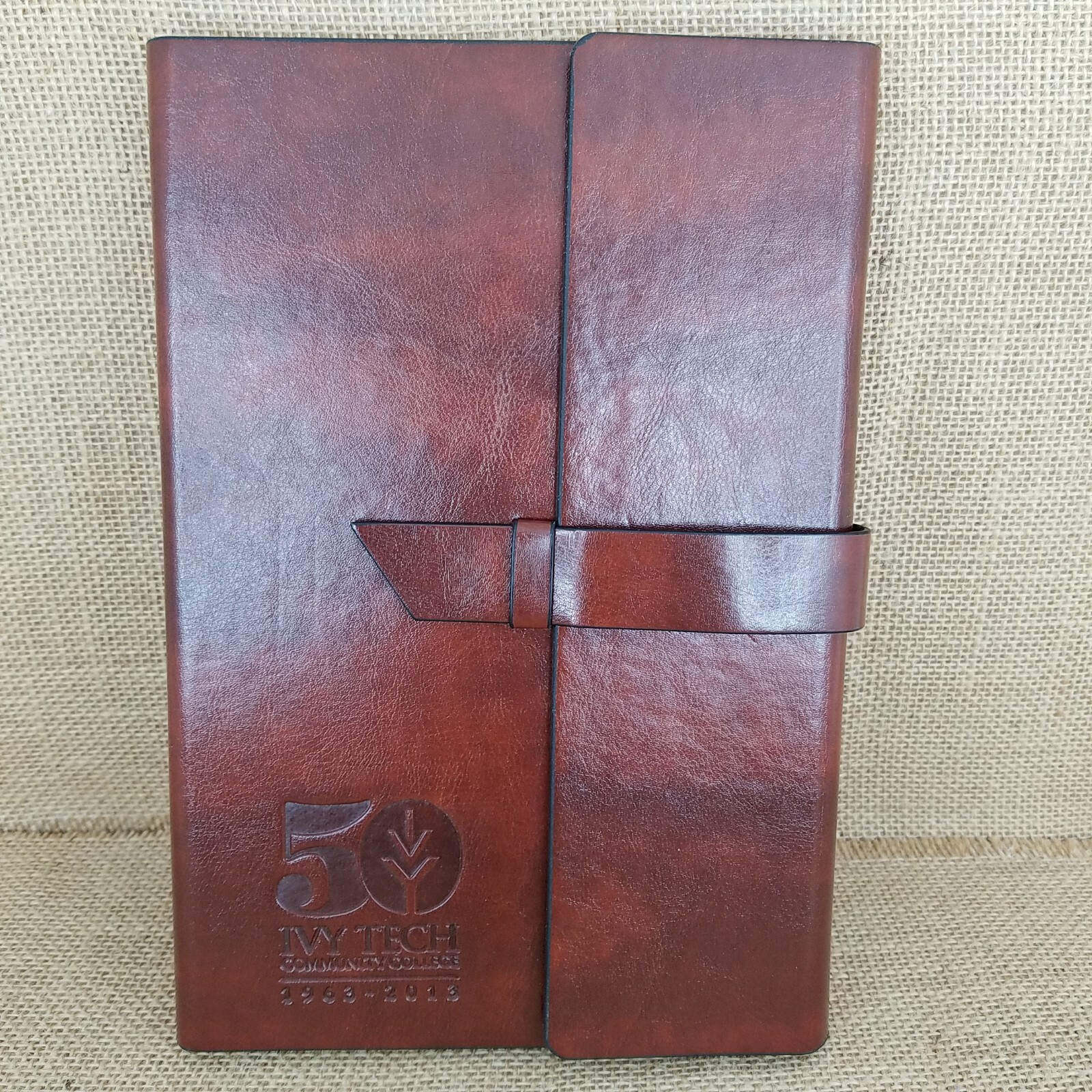 Ivy Tech College 50th Anniversary 2013 Lined Note Book Leather Wrap C7-508