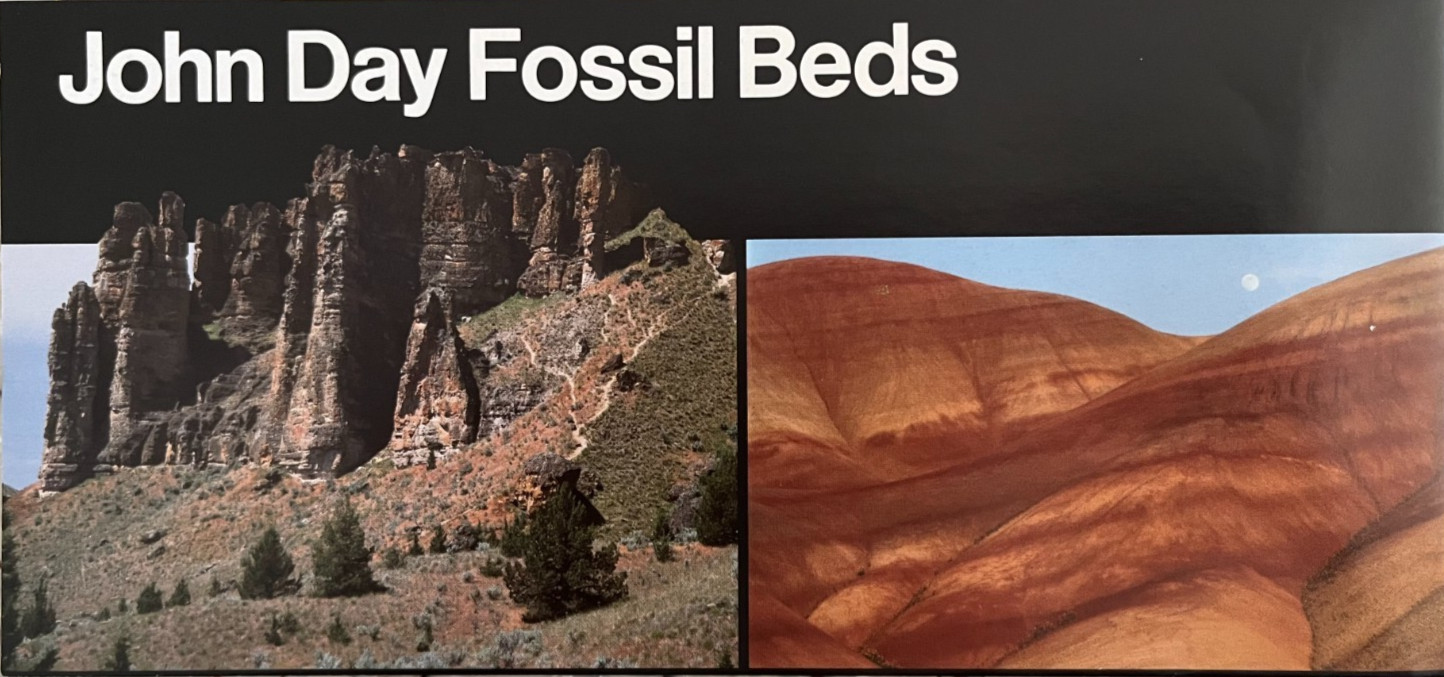 Vintage 1998 JOHN DAY FOSSIL BEDS NM  NATIONAL PARK SERVICE UNIGRID BROCHURE/MAP