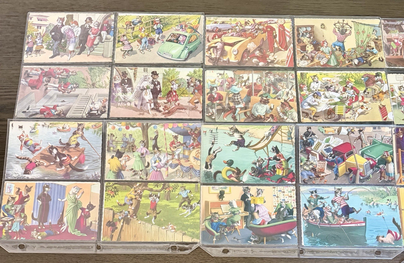 Lot Of 376 Vintage Cat Postcards Including 73 Alfred Mainzer Dressed Cats Nice