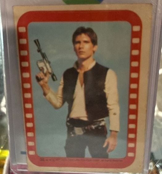 1977 Topps Star Wars Sticker #35 Han Solo (Harrison Ford) PSA 8