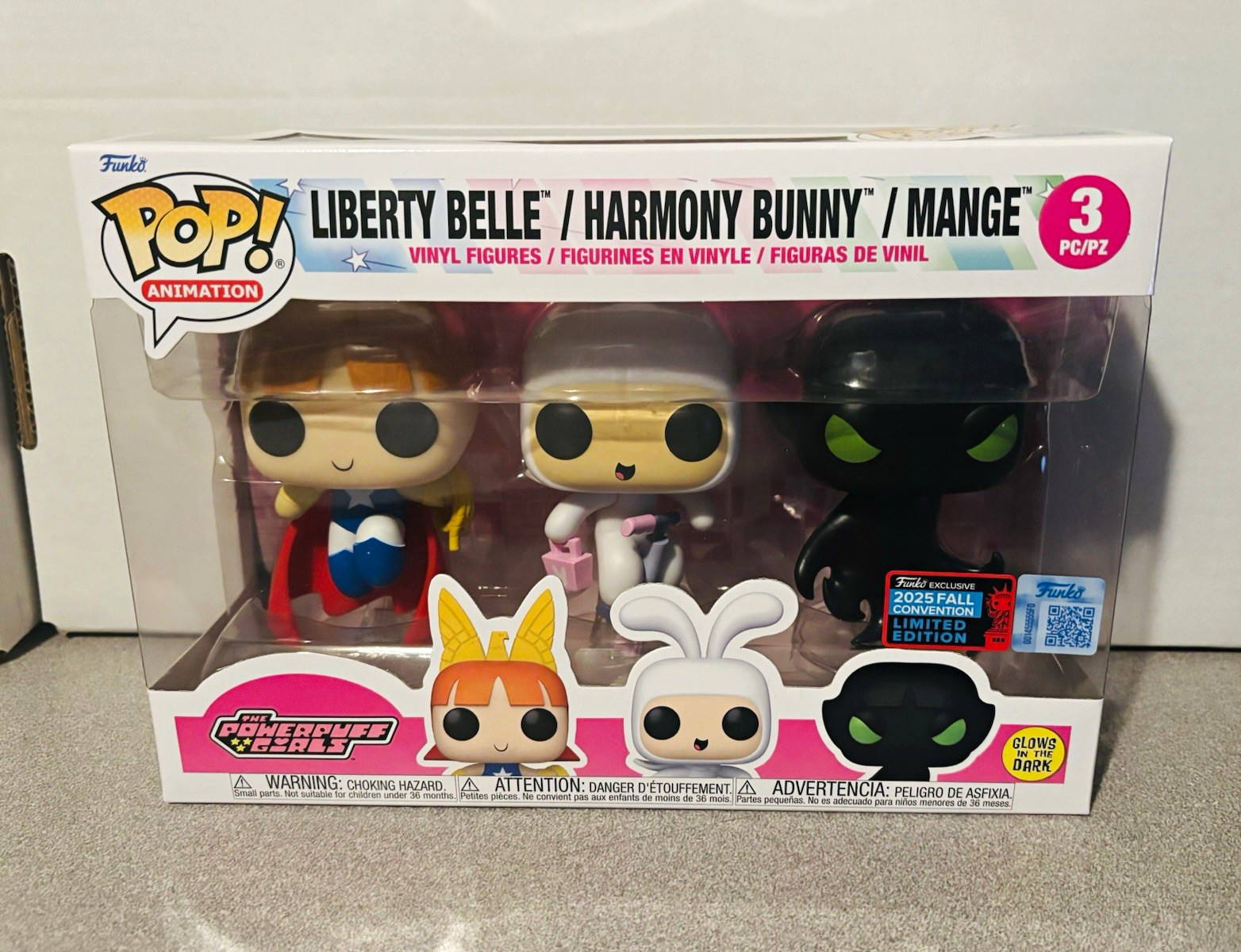 Funko Pop Animation Powerpuff Girls 3-Pack 2025 NYCC Fall Con GITD Limited