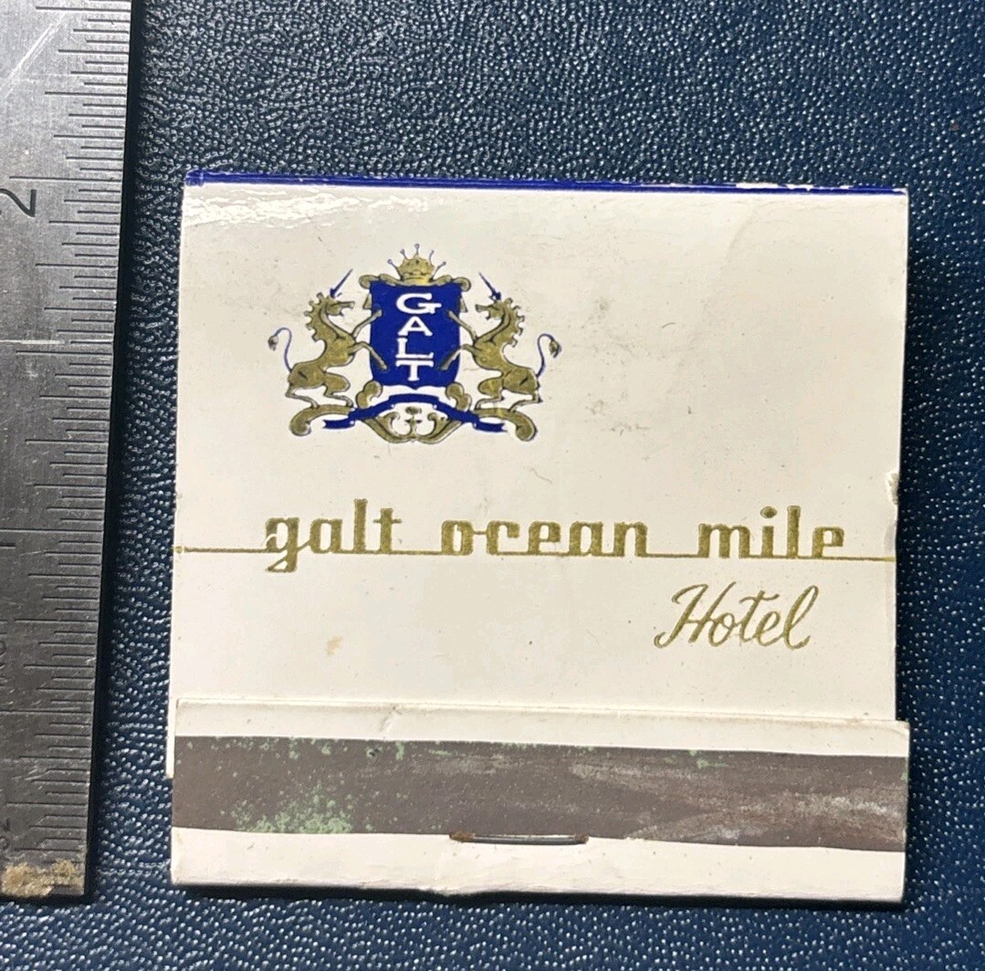 Vintage Galt Ocean Mile Hotel Matchbook Matches Intact Collectible
