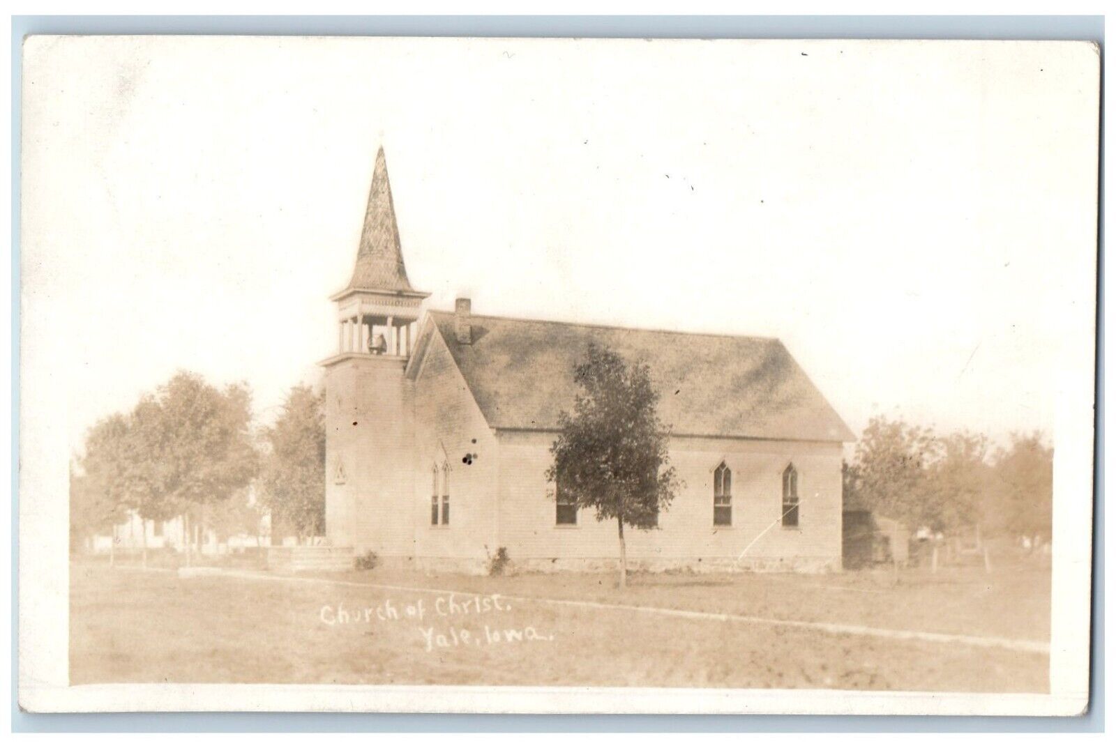 Yale Iowa IA Postcard RPPC Photo Church Of Christ Scene 1915 Posted Antique