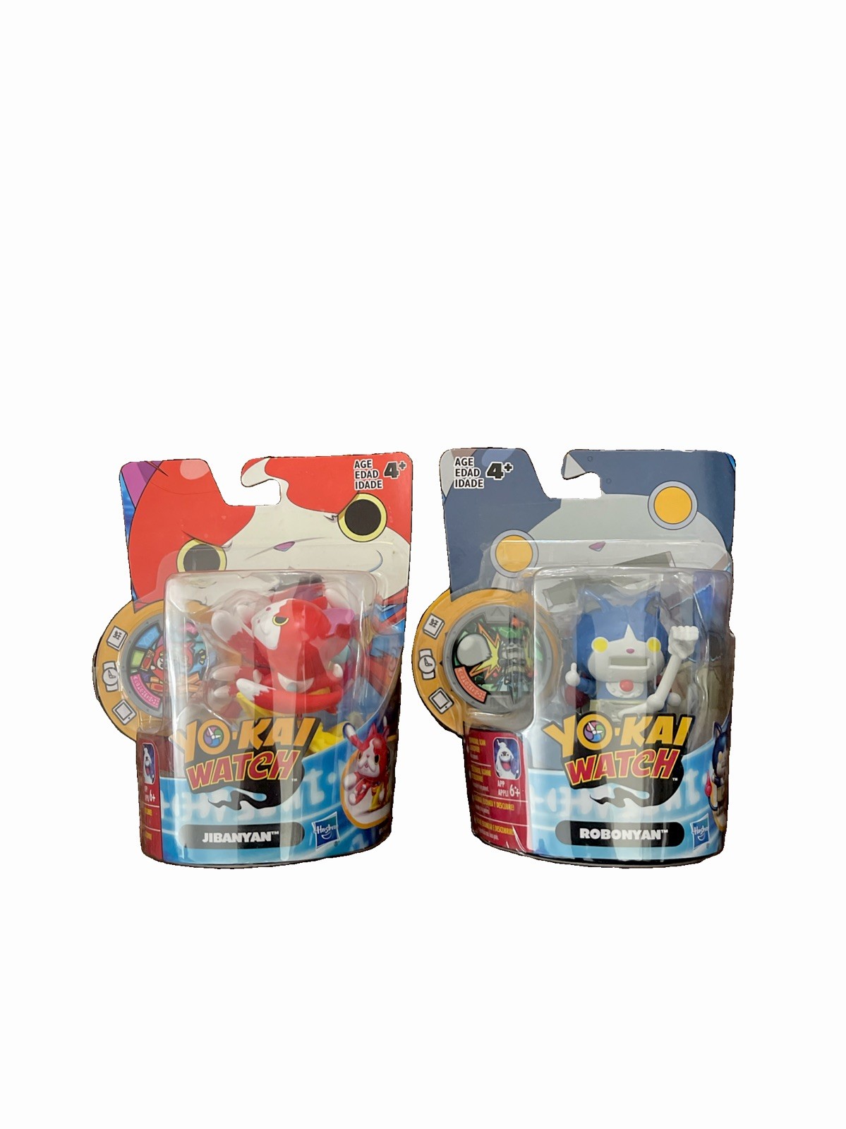 2Pk Hasbro YO-KAI WATCH Robonyan/Jibanyan Figures With Collectors Medals. Age 4+