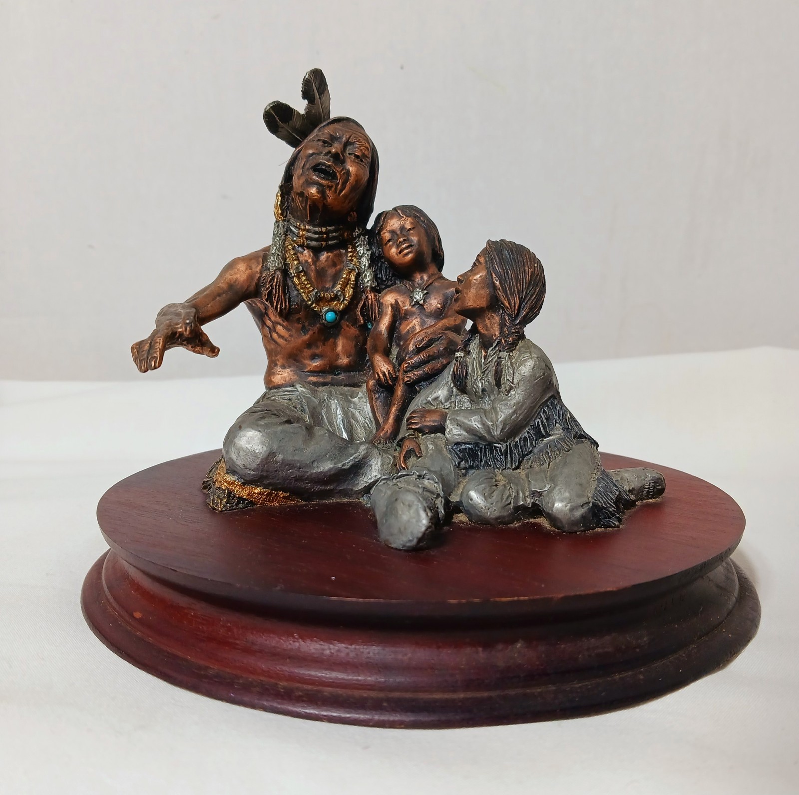 Legends STORY TELLER Native American Indian Figurine Pardell 1990 Mixed Media