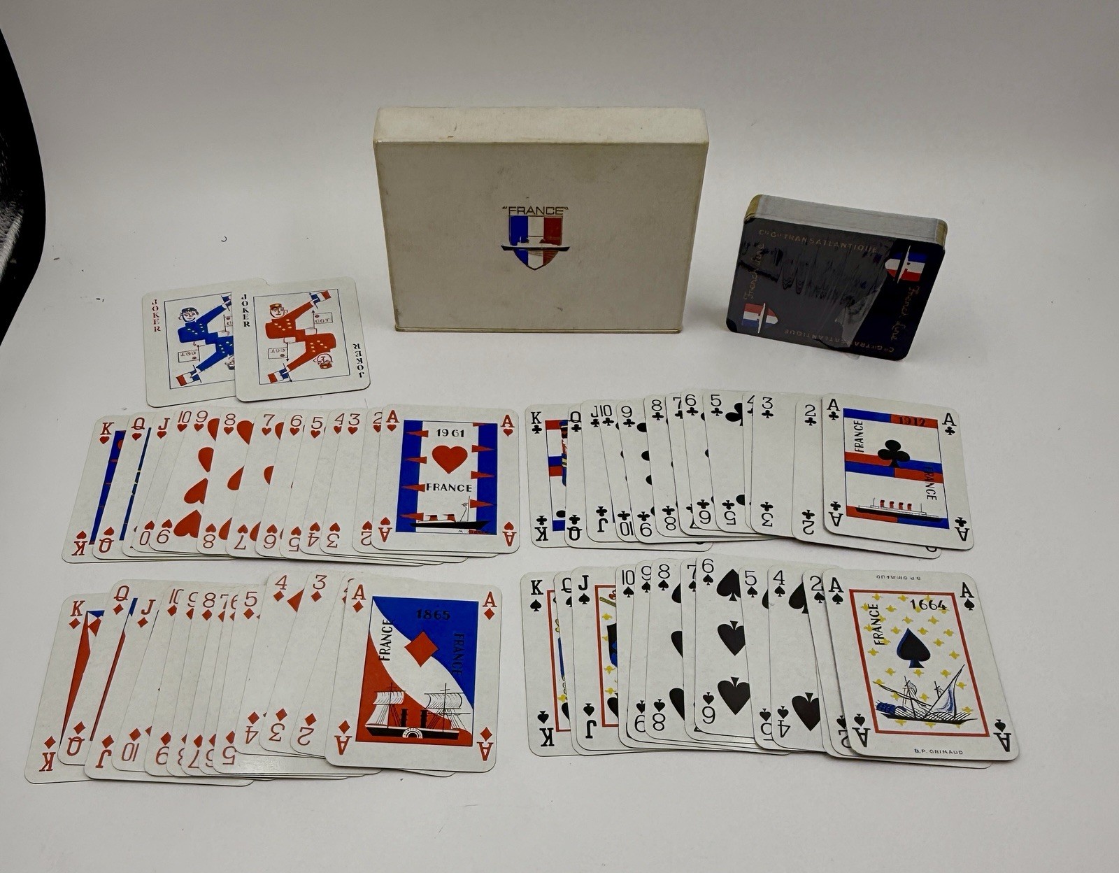 SS France French Ocean Liner Cruise Ship Playing Cards Rare Maritime Souvenir