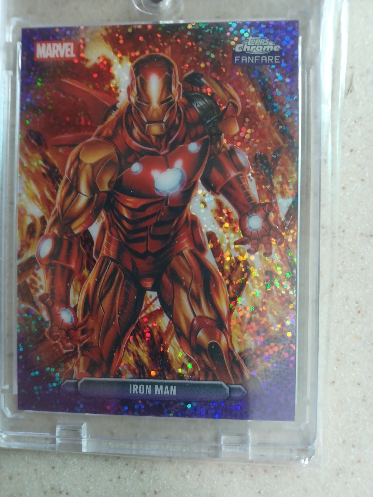 Marvel 2026 Topps Chrome Fanfare Iron Man /75 Purple Speckle Refractor FF-22