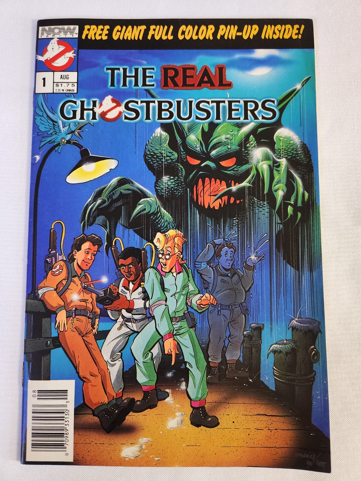 The Real Ghostbusters # 1  (1988 Now) Rare Newsstand w/ Pin-Up Poster Minty