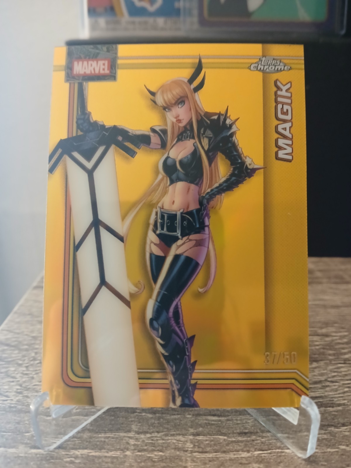 2025 Topps Chrome Marvel Magik /50 True Gold Refractor X-Men