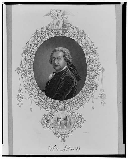 Photo:John Adams 1700s Engraved Portrait Federal Era Print