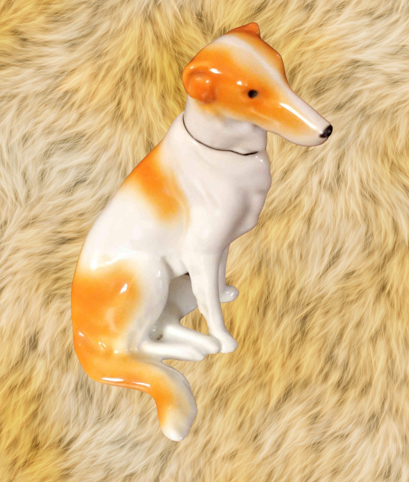 Fritz Pfeffer Gotha Porcelain Russian Wolfhound Borzoi Vintage 4 in