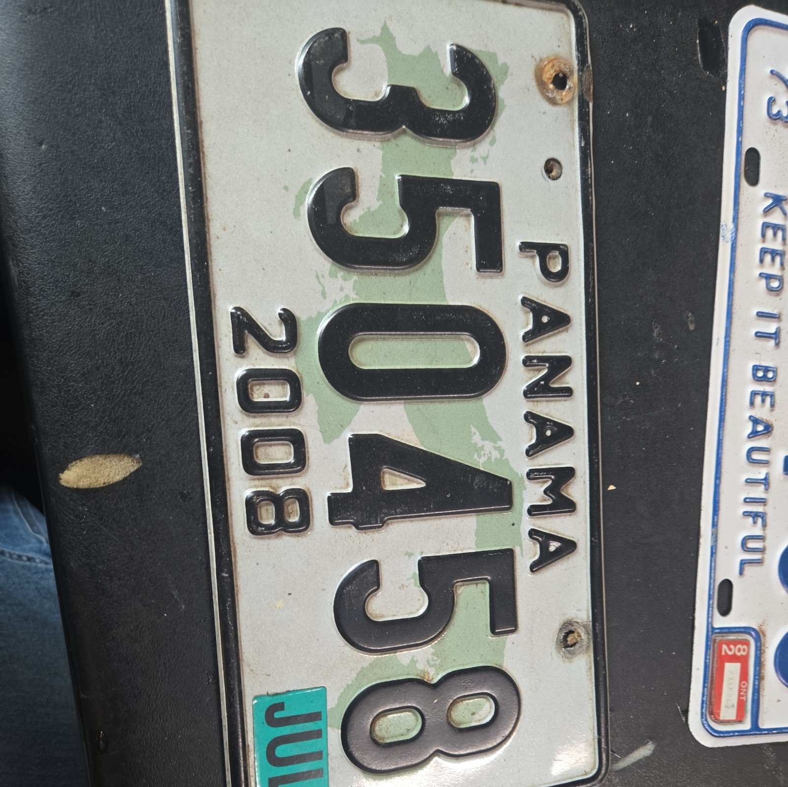 Vintage Panama State original car license plate