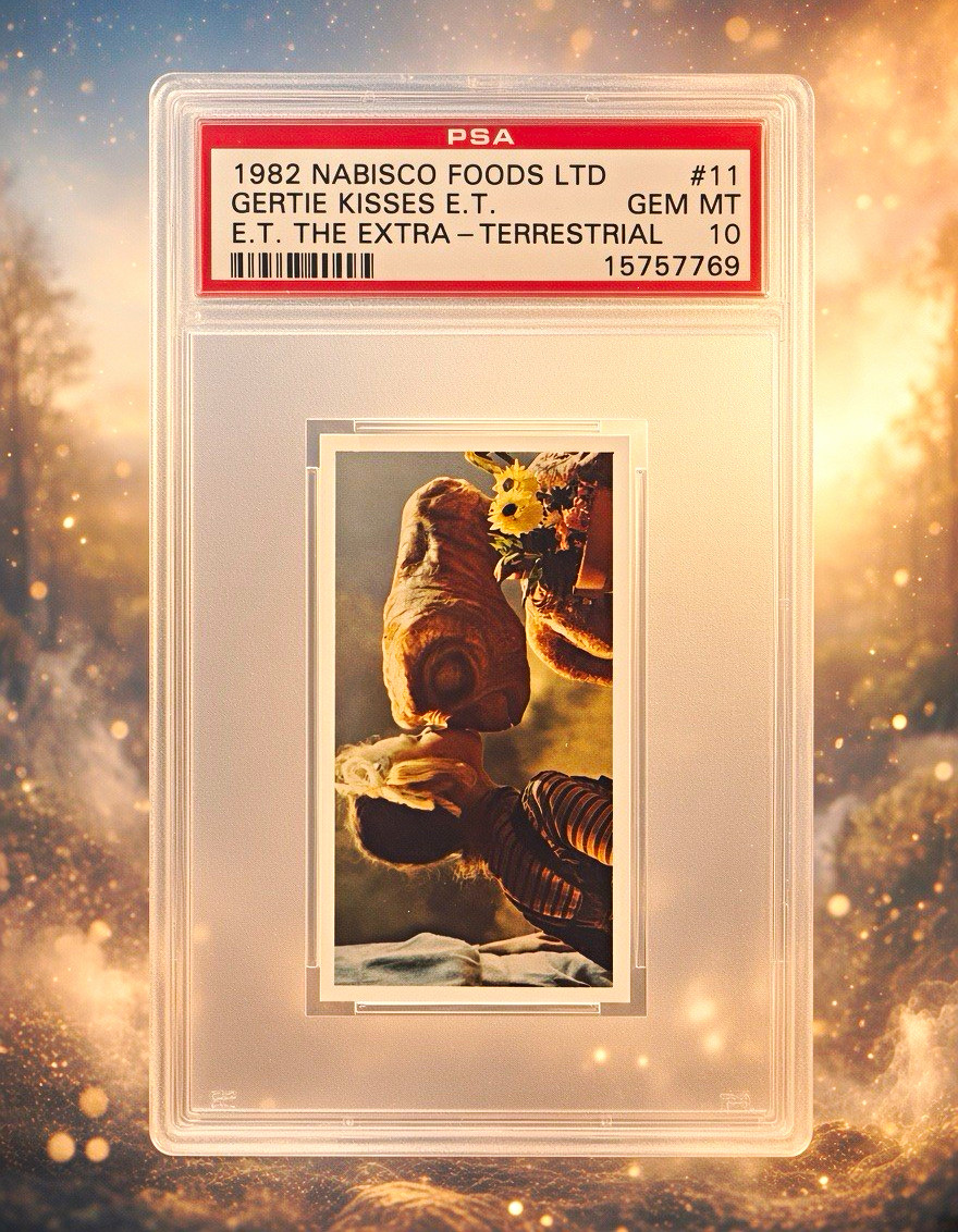 1982 Nabisco Foods Ltd E.T. the Extra-Terrestrial #11 Gertie Kisses E.T. PSA 10