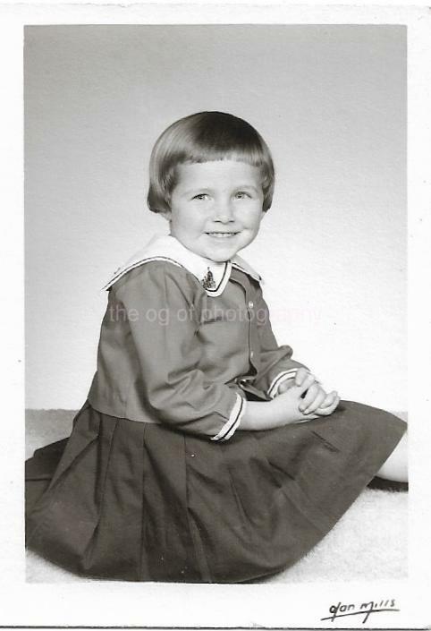 Found Photo bw  Original Portrait Of A Young Girl VINTAGE 02 13 X