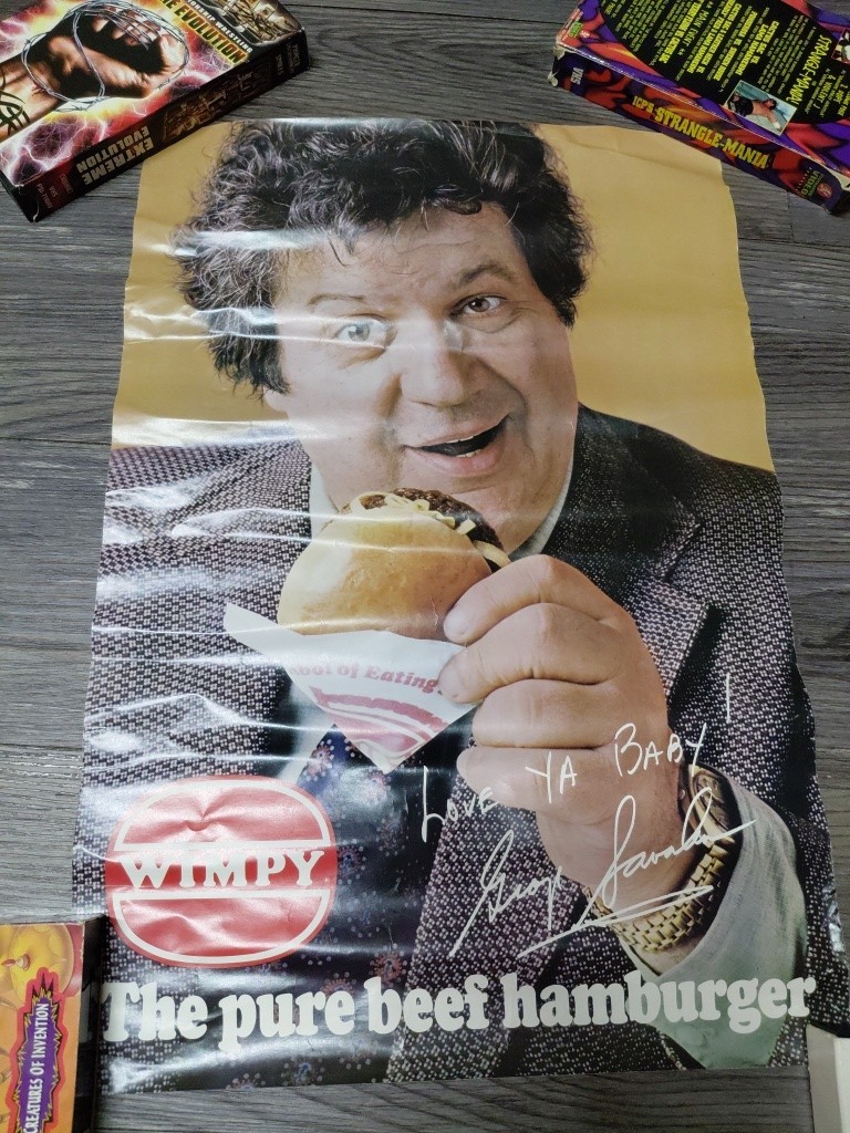 Vintage Wimpy Burger fast Food Diplay Promo Poster Rare Htf 20x14