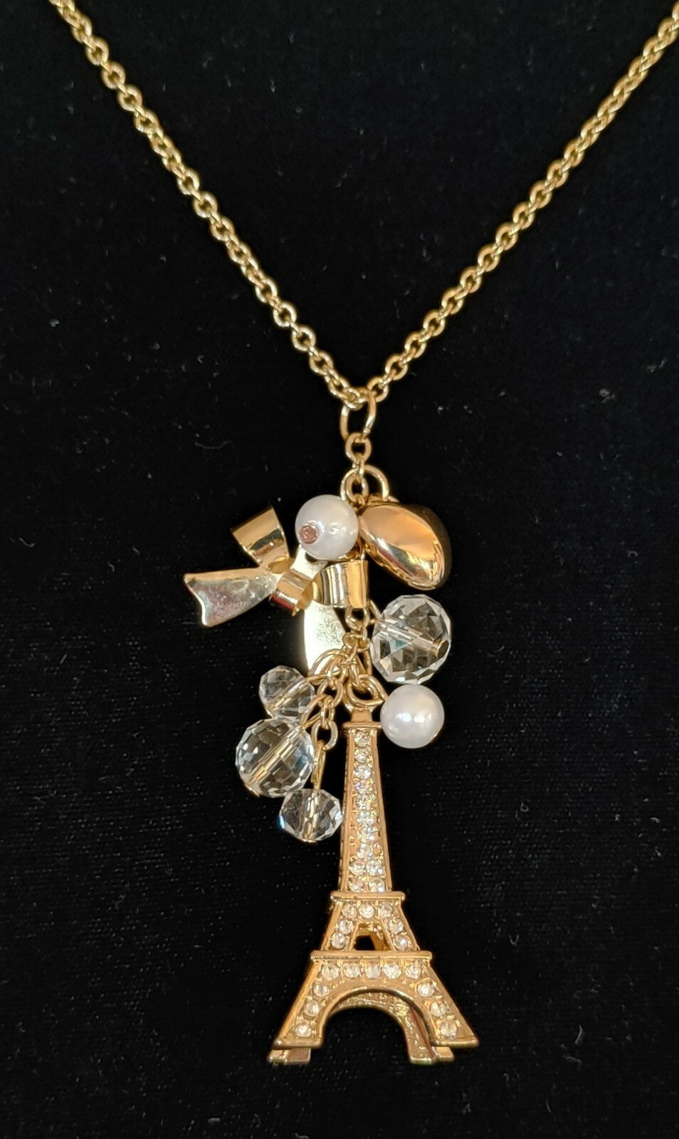 Vintage Paris Eiffel Tower Chunkcharm Necklace by CAPELLI of New York- Rare Find