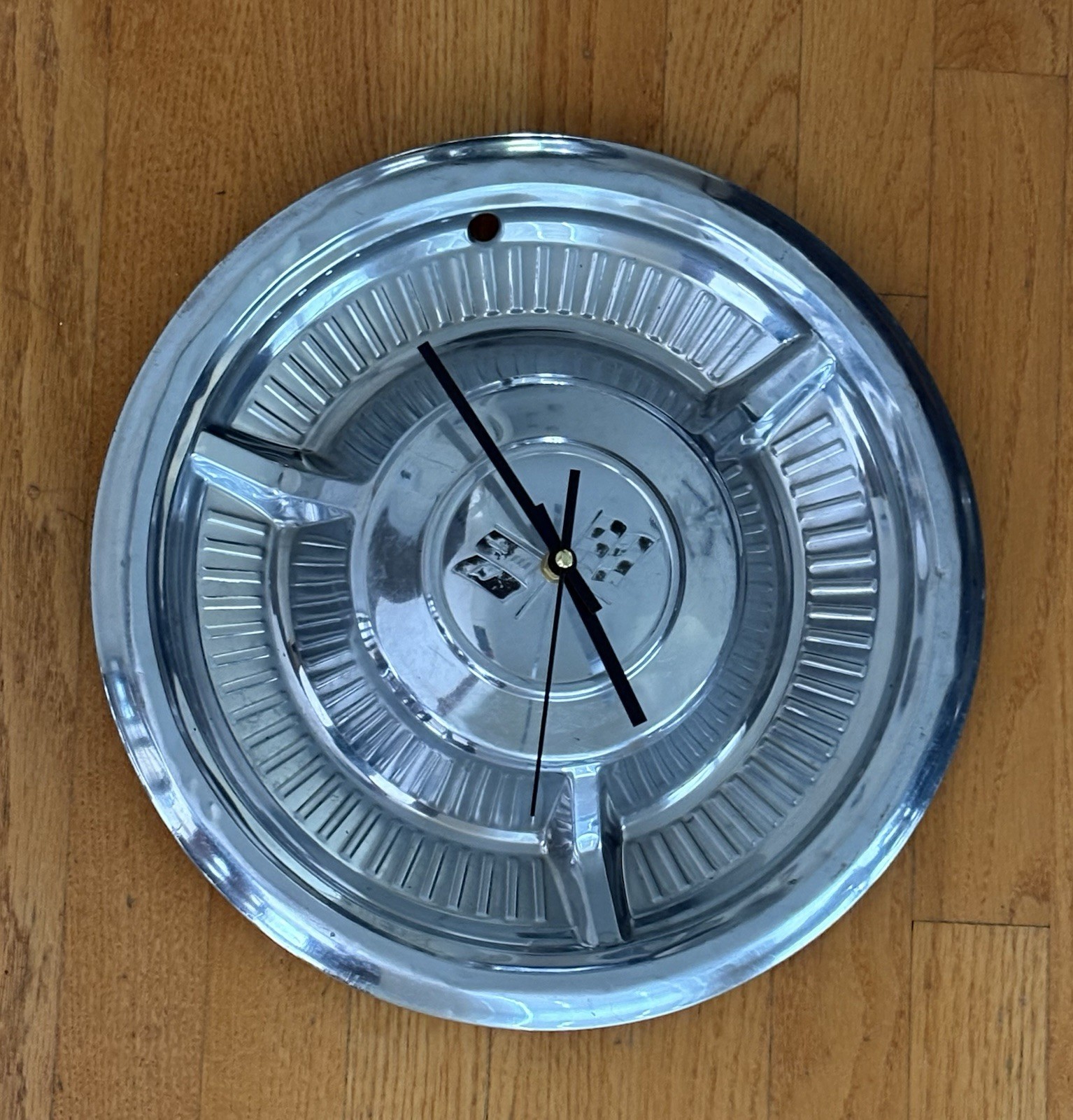 Vintage Chevrolet 14” Hubcap Clock