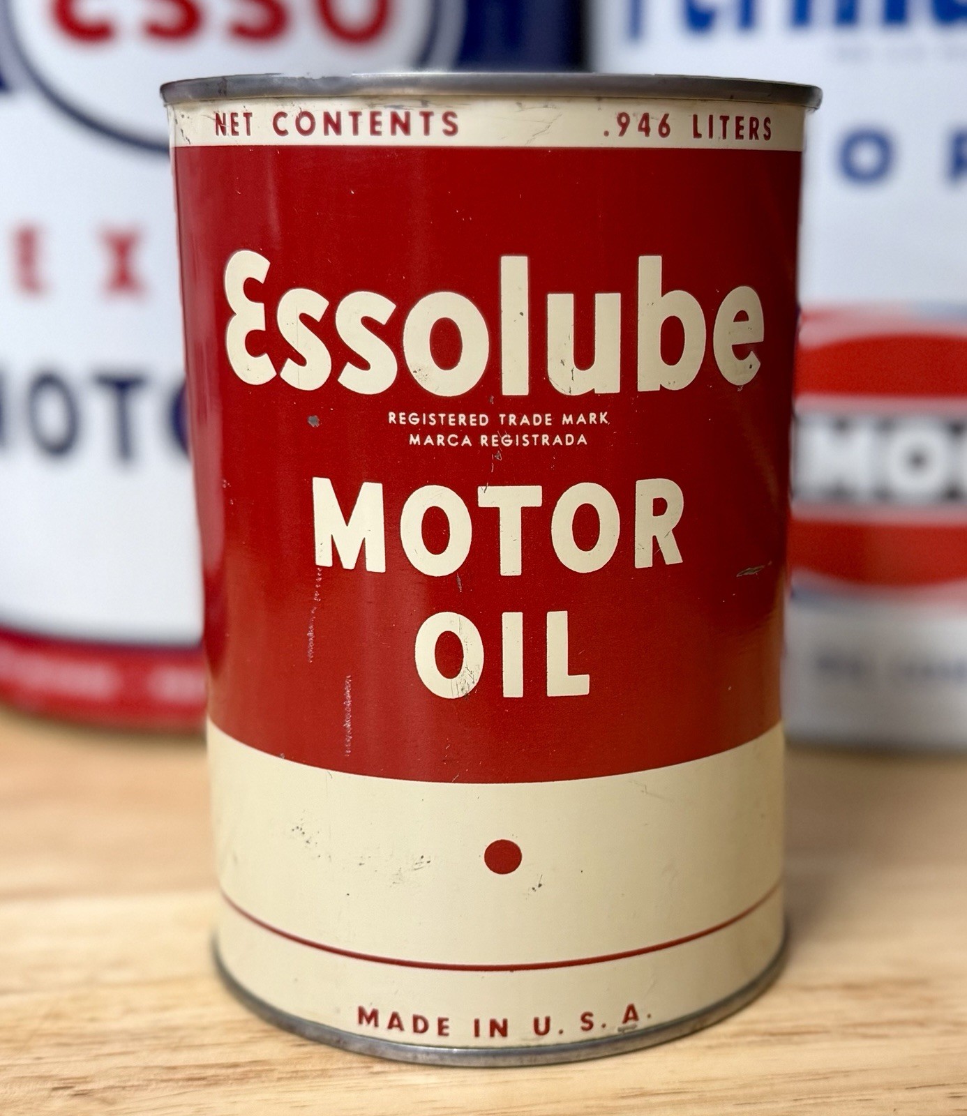 Vintage Esso Essolube Motor Oil Can Quart Empty