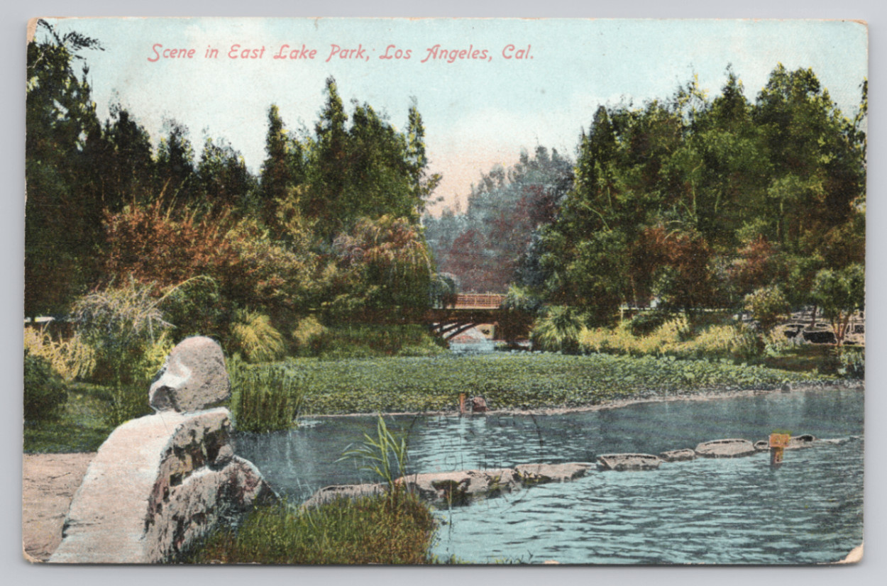 Postcard 1909 East Lake Park Los Angeles, CA
