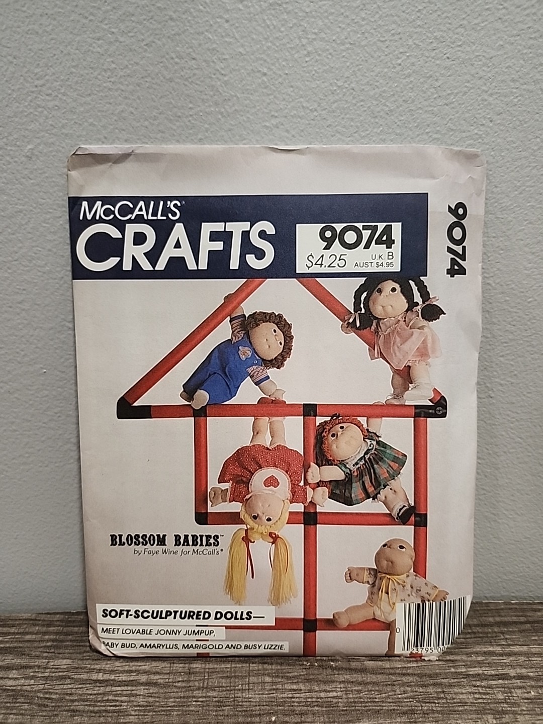 Vintage 1984 Blossom Babies Doll Patterns McCall\'s Crafts #9074 Sewing Pattern