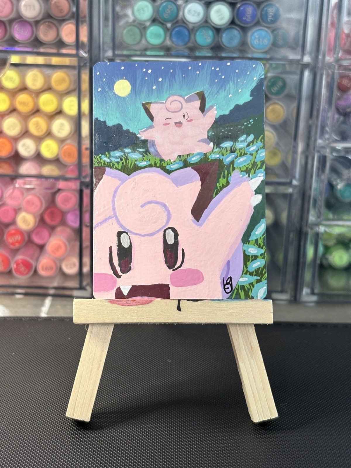 Clefairy Pokémon ArtCard HandPainted custom full art  Collectible ACEO ORIGINAL 