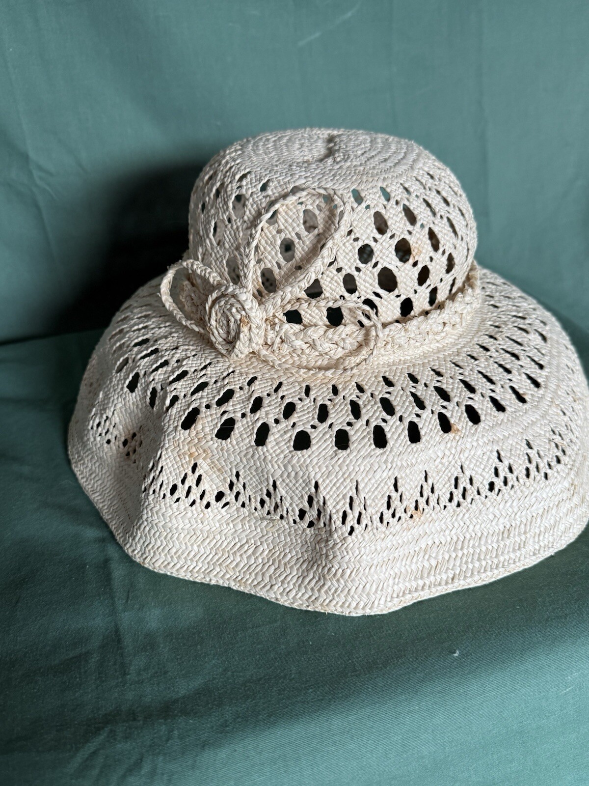Vtg Tahitian  100% Tahiti Palm  Hat- Papal’e 25”