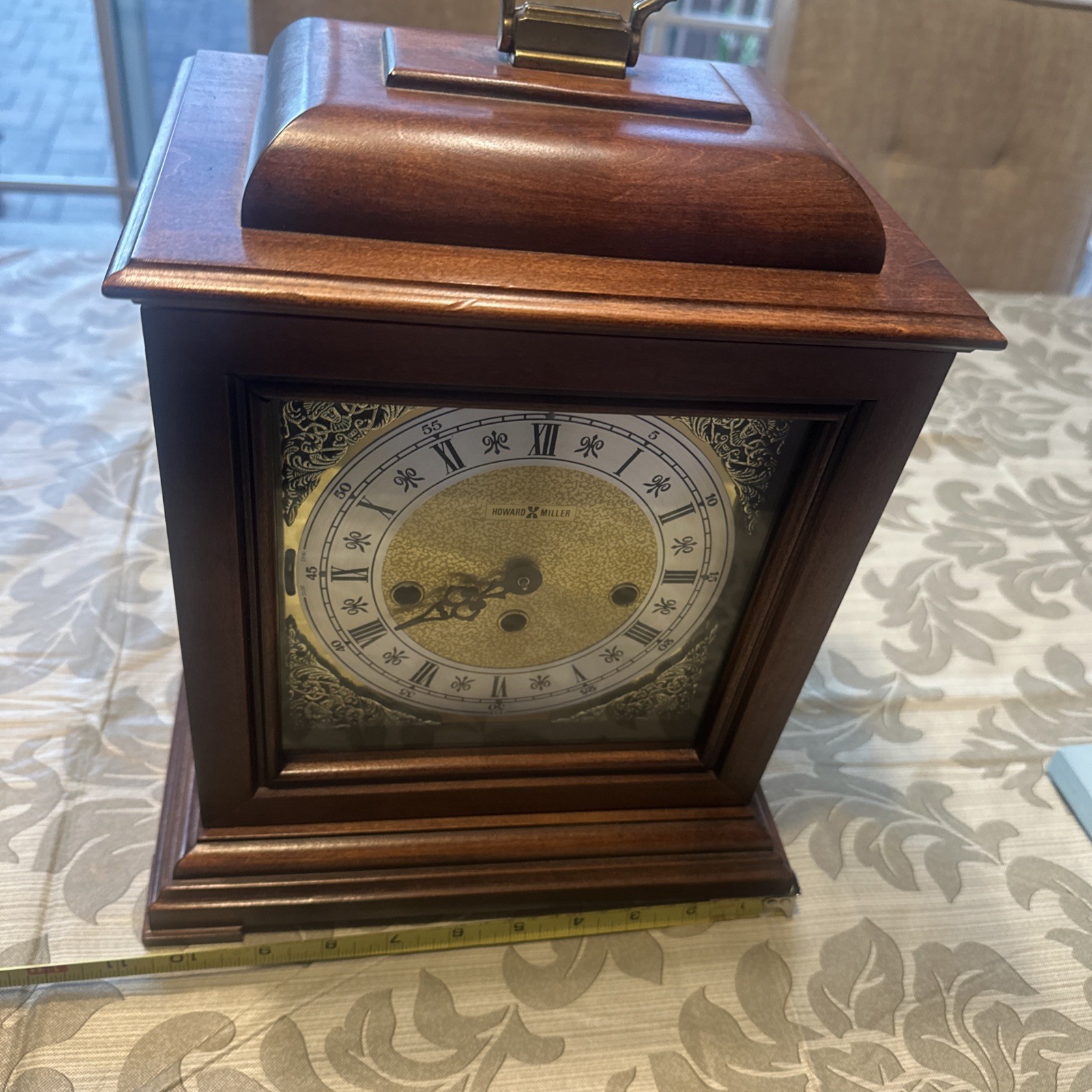 Vintage 1970s Howard Miller Mantel Clock Hermle 340-020 Chimes No Key / Not WKG