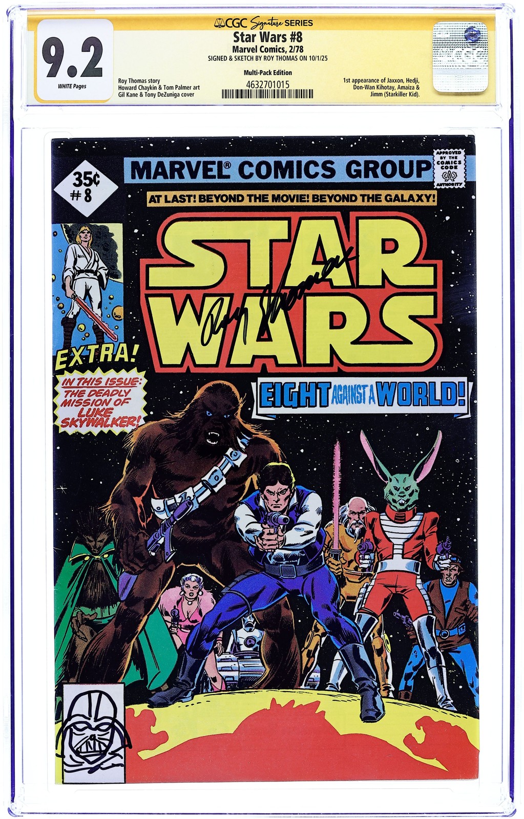 Star Wars Whitman 3-Pack Diamond Variants #8WHITMAN CGC 9.2 SS Thomas 1978