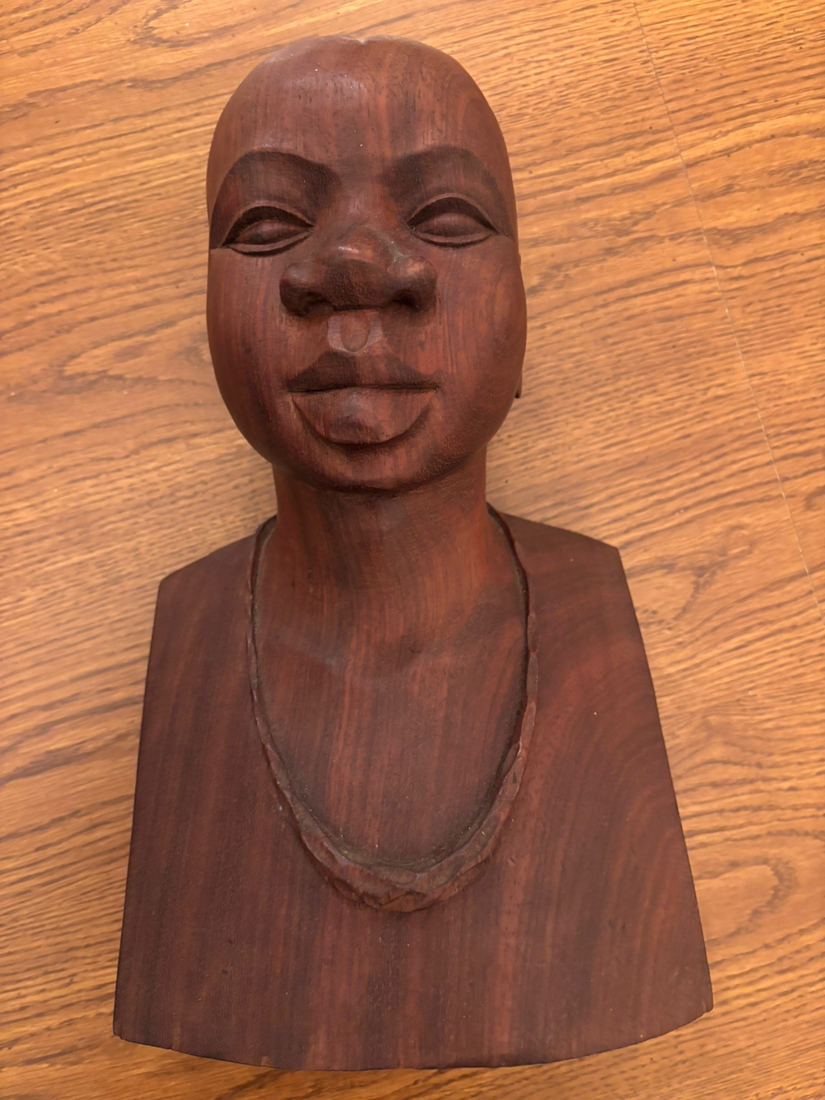 LARGE AFRICA PRINCESS HARDWOOD TEAK CARVING VGC ART ANTIQUE LADY FEMALE