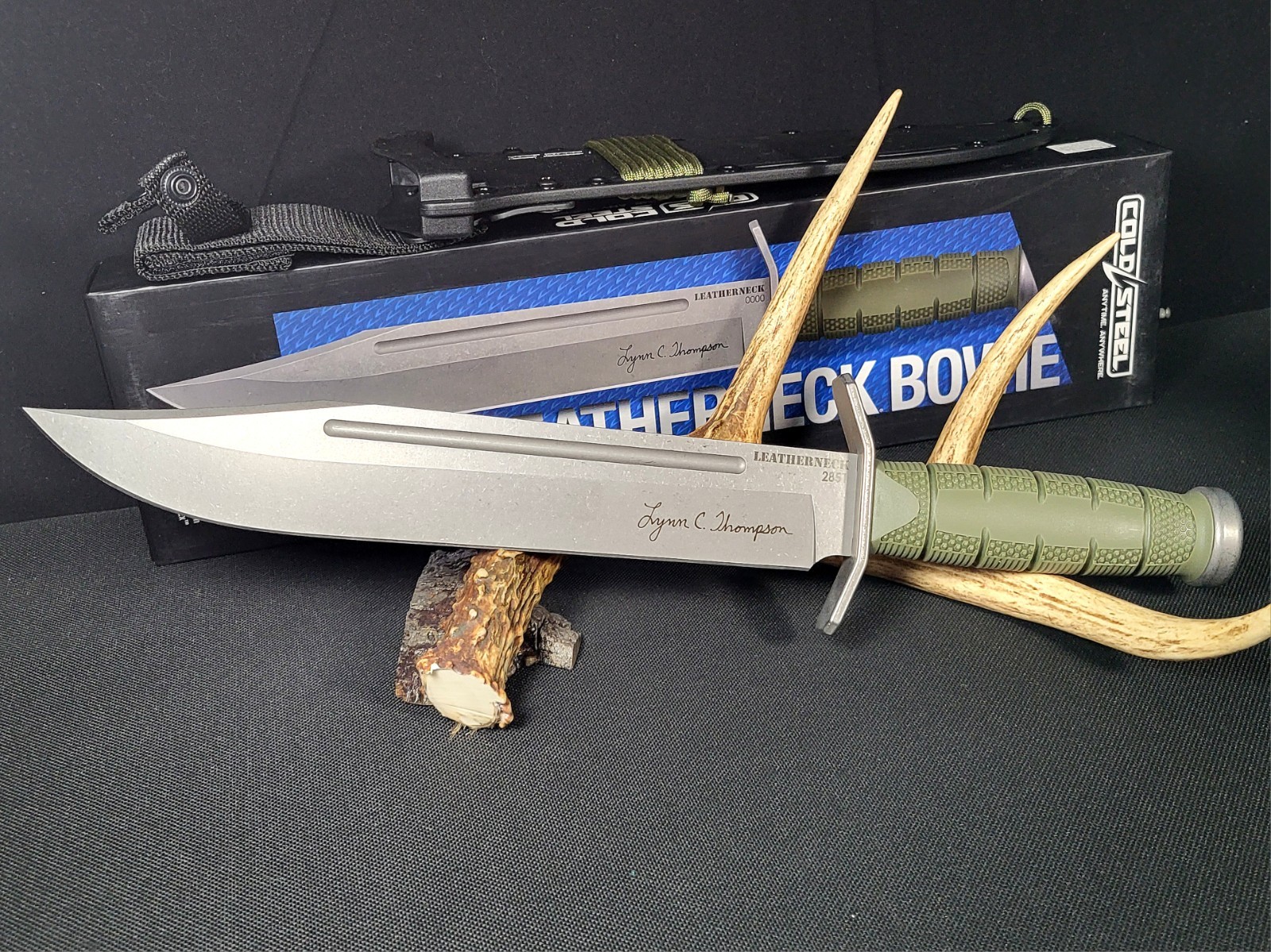 2022 Cold Steel Leatherneck Bowie Lynn Thompson #2851 Green w/ Box & Sheath