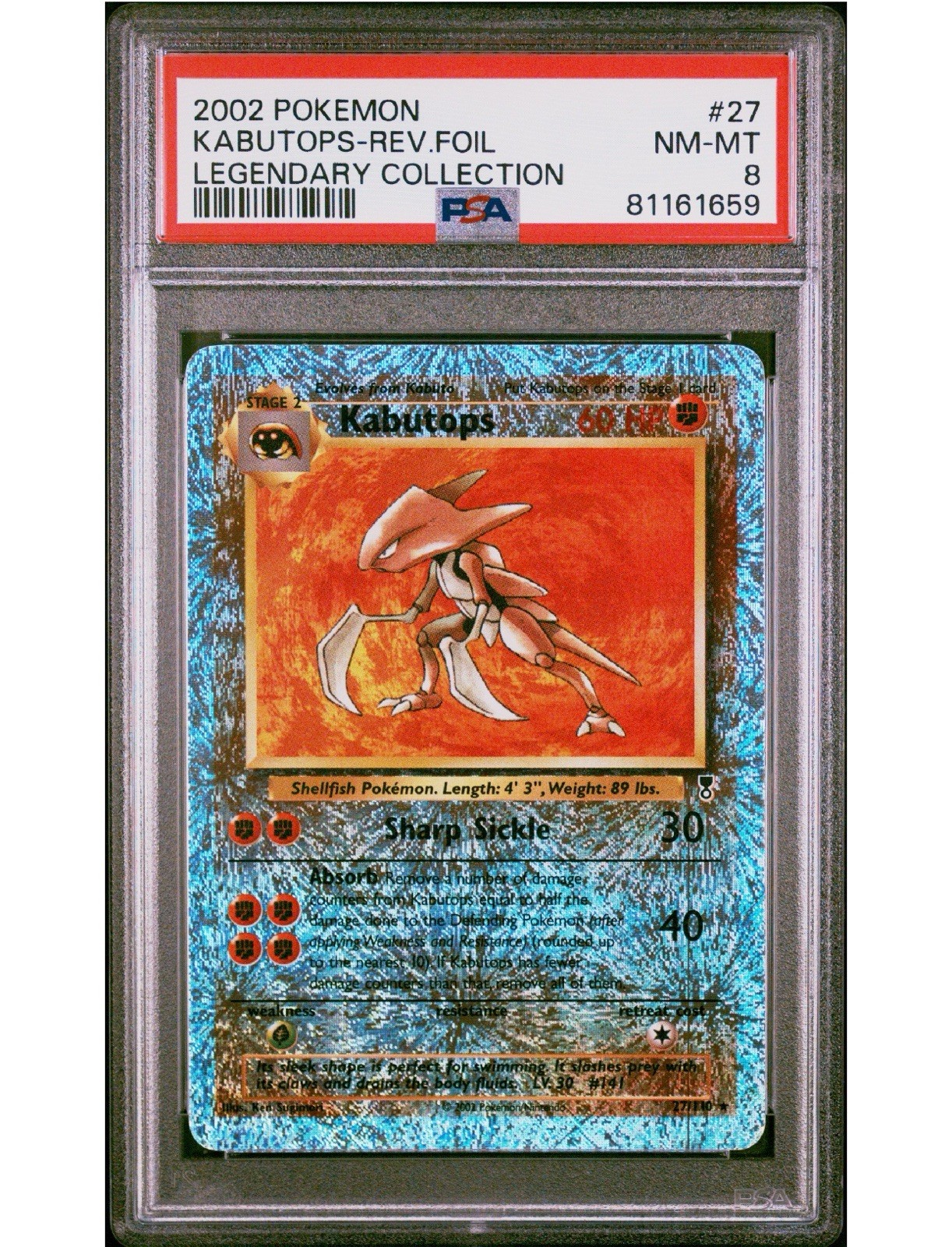 PSA 8 Kabutops Legendary Collection Reverse Holo Foil POP 244 27/110 Pokémon LC