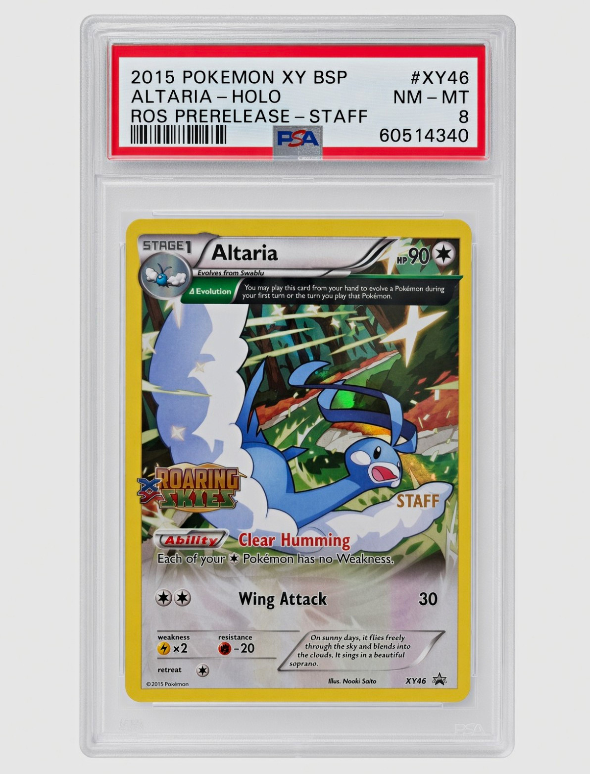 Altaria XY46 Holo XY Promos Prerelease Staff PSA 8 English