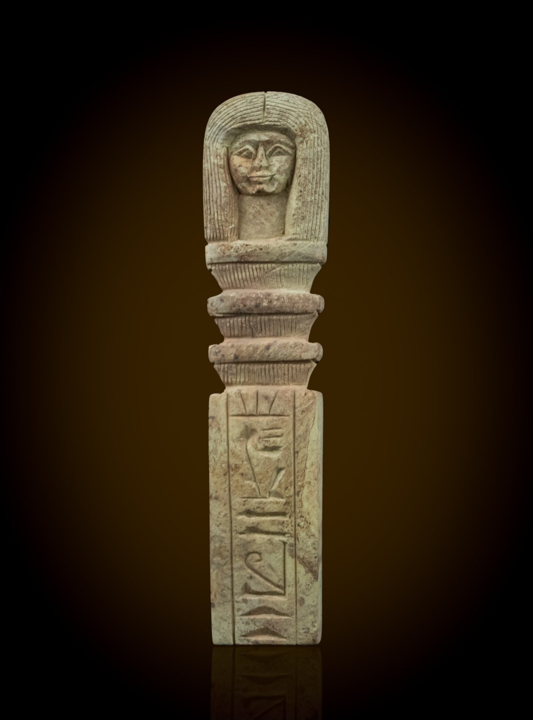 Rare Authentic Ancient Egyptian Hieroglyphic Stone Djed Pillar Rare Figure BC