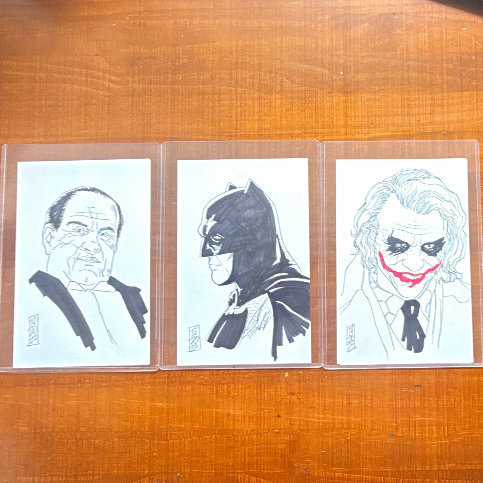 Batman hand drawn collection by cartoonist Tom Hodges