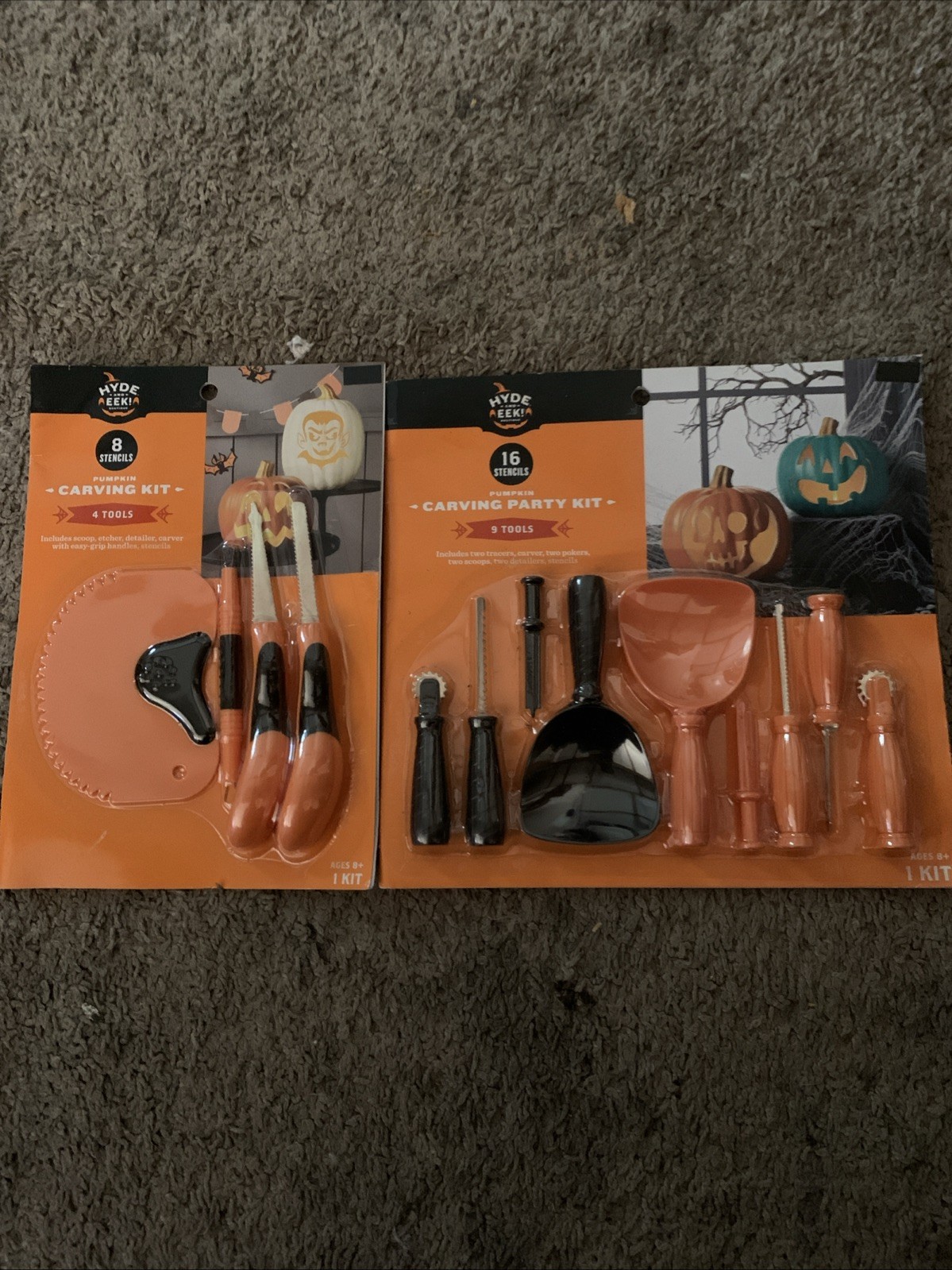 Hyde & EEK Boutique Halloween Pumpkin Carving Kits – 24 Stencils – 13 Tools